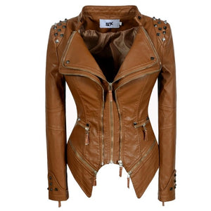 Faux Reptile & Leather Rock Star Jacket