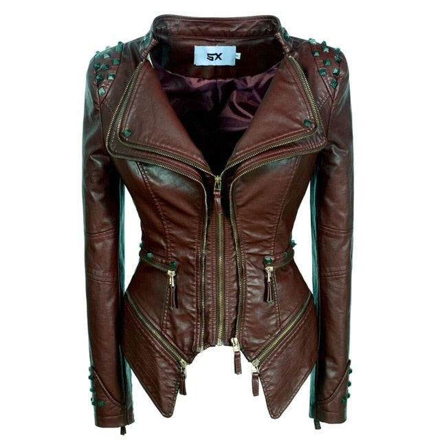 Faux Reptile & Leather Rock Star Jacket