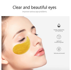 Gold Caviar, Black Pearl, Seaweed, and Natural Moisturizing Crystal Collagen Eye Mask