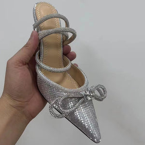 Clear Crystalized Metallic Pumps
