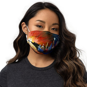 Hudson River Sunset Premium face mask