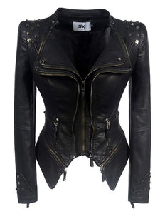 Faux Reptile & Leather Rock Star Jacket