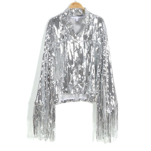 Silver Tassel Sequin Jacket