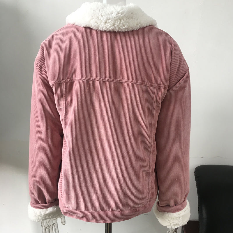 Velvet Corduroy Fleece Lined Jacket